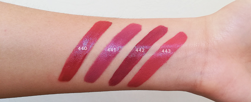 Zao Organic Liquid lipsticks Swatches